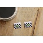画像2: ばら刺繍タグ20mmピス-市松模様55（グリーン） (2)