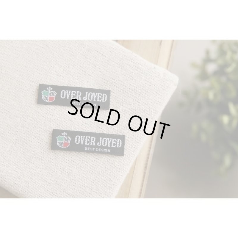 画像2: ばら刺繍タグ15mm横-盾OVER JOYED(黒) (2)