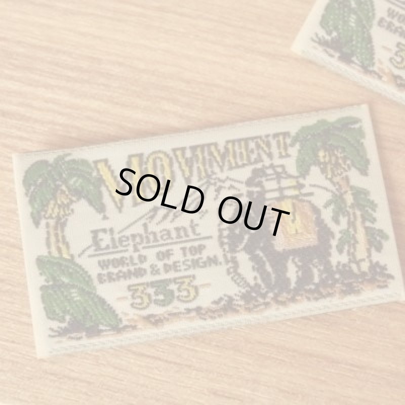 画像1: ばら刺繍タグ30mm横-エレファント (1)