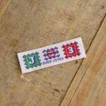画像1: ばら刺繍タグ15mm横-Jくま3 (1)