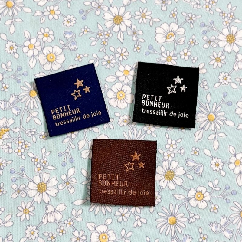 画像3: ばら刺繍タグ30mm縦-小さな星（黒） (3)