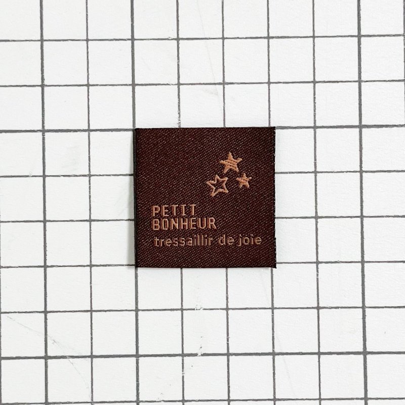 画像2: ばら刺繍タグ30mm縦-小さな星（茶） (2)