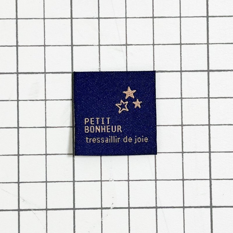 画像2: ばら刺繍タグ30mm縦-小さな星（紺） (2)