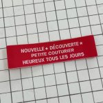画像1: ばら刺繍タグ20mm横-ワイドNOUVELLE（赤×白） (1)