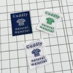 画像2: ばら刺繍タグ25mm縦-cuddlyTシャツ（白×紺） (2)