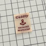 画像1: ばら刺繍タグ25mm縦-cuddlyイカリ（ベージュ×茶） (1)