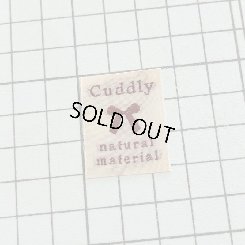 画像1: ばら刺繍タグ25mm縦-cuddlyリボン（ベージュ×茶） (1)