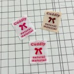 画像2: ばら刺繍タグ25mm縦-cuddlyリボン（白×赤） (2)