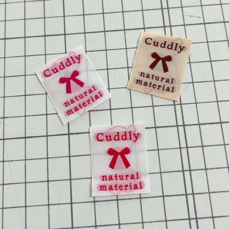 画像2: ばら刺繍タグ25mm縦-cuddlyリボン(白×赤) (2)