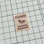 画像1: ばら刺繍タグ25mm縦-cuddly小鳥（ベージュ×茶） (1)