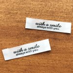 画像1: ばら刺繍タグ‐with a smile（白色×黒） (1)