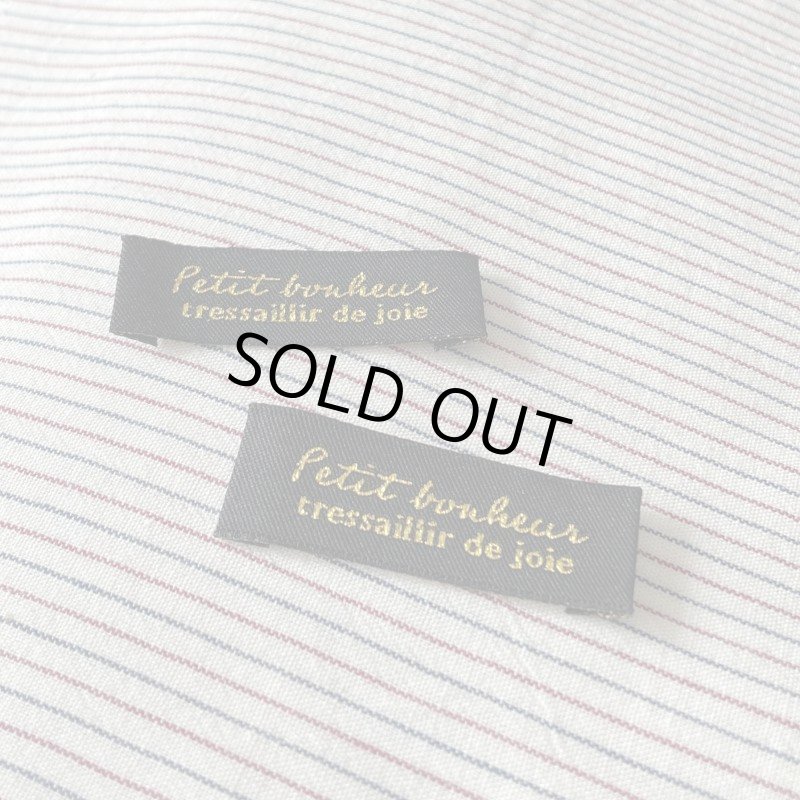 画像1: ばら刺繍タグ‐小さな幸せ（黒地×ゴールド） (1)